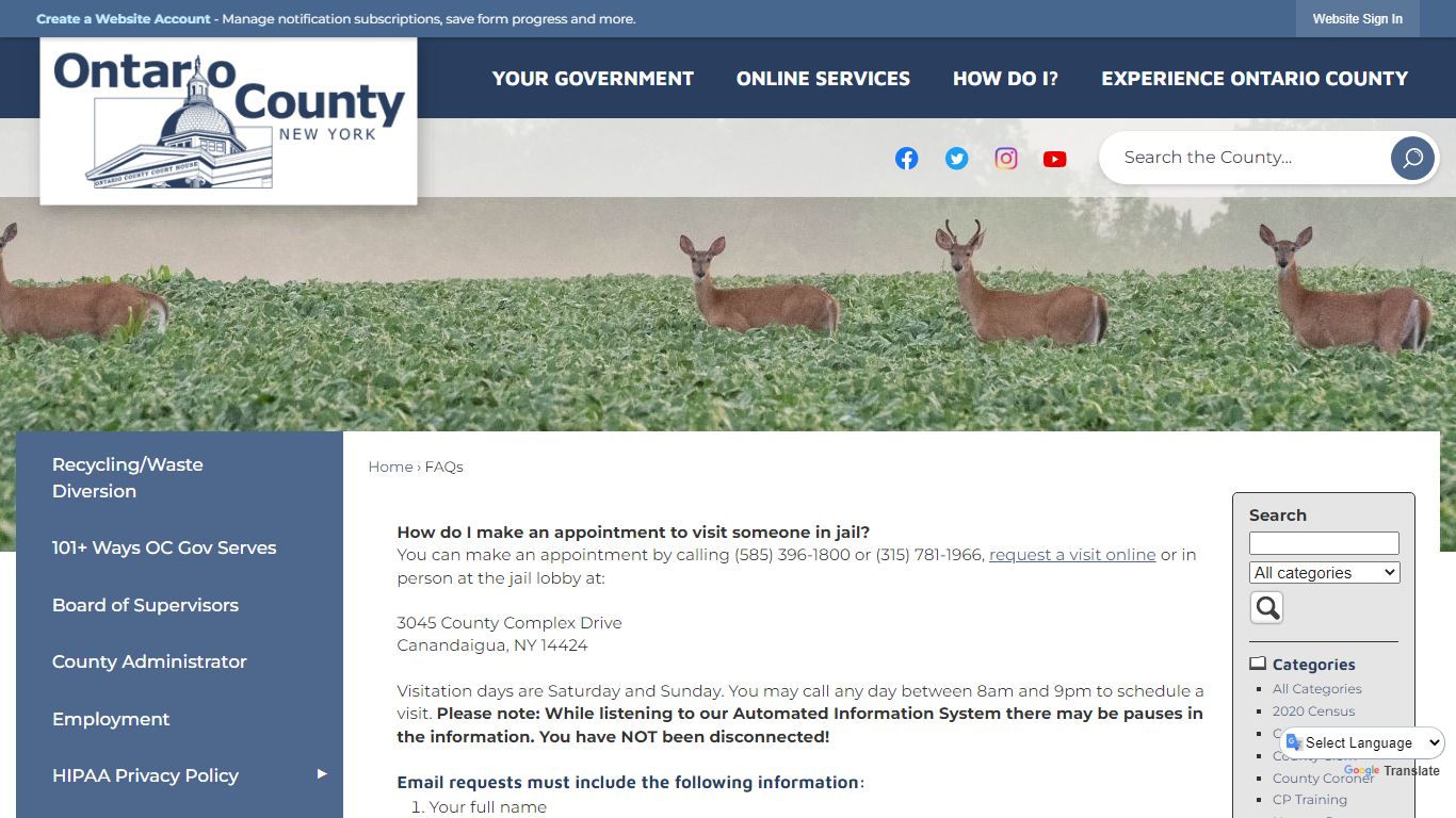 FAQs • Ontario County, NY • CivicEngage
